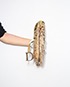 Ostrich Trimmed Saddle Bag, top view